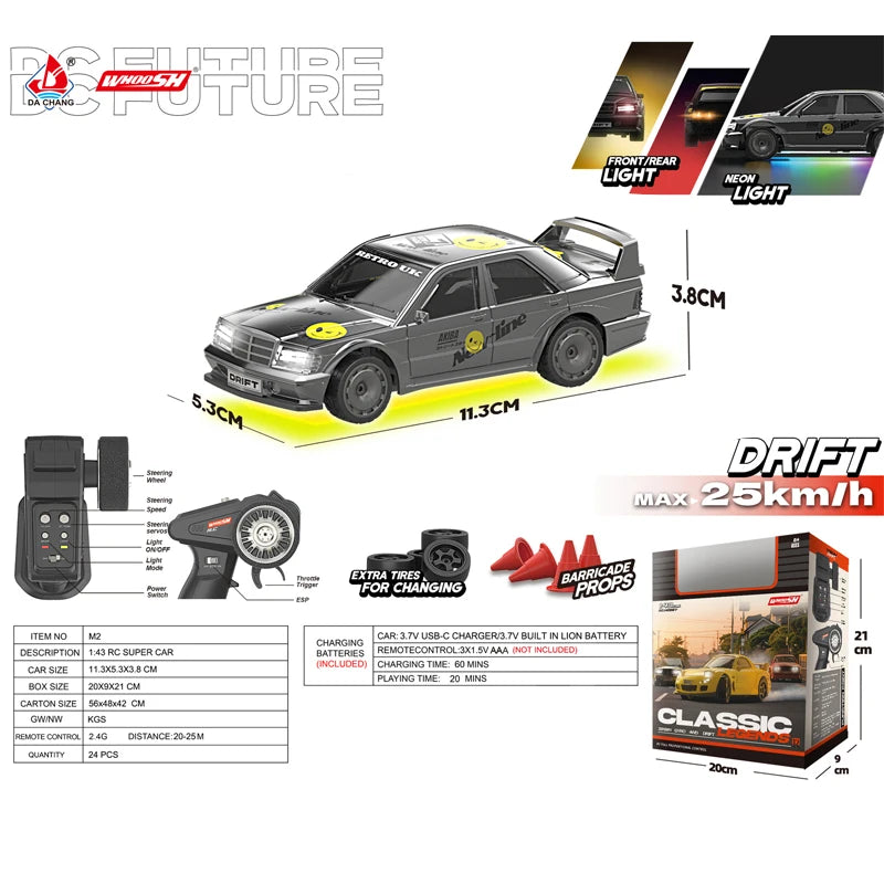 Silver Mini Rc Drift Car