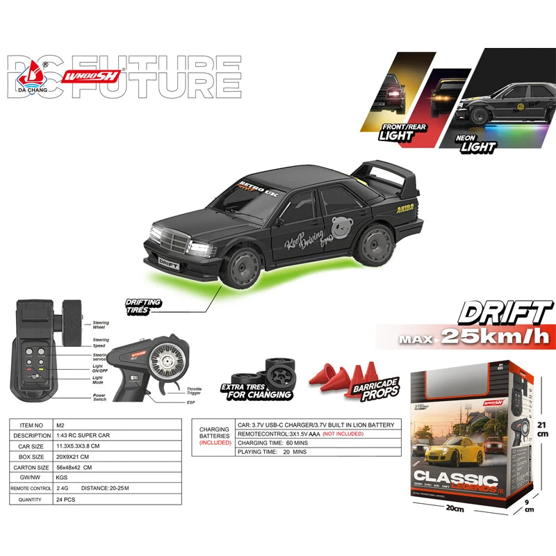 Black Mini Rc Drift Car